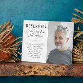 Plaque Photo Enregistrer un siège Père de la mariée Photo Maria (Côté)