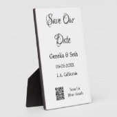 Plaque Photo Enregistrez la date simple QR code minimal détails (Côté)