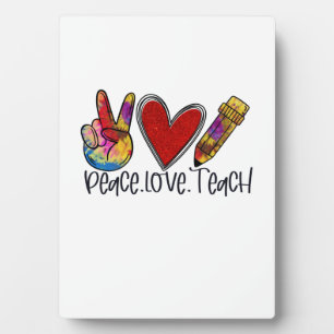 Plaque Photo Enseignant Art Paix Amour Enseigner