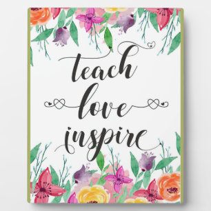Plaque Photo Enseignant Cadeau Enseigner Amour Inspirer Citatio