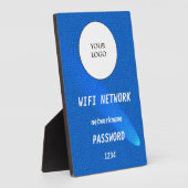Plaque Photo Enseigne Cuir Bleu Lumineux Partage Réseau Wifi (Côté)