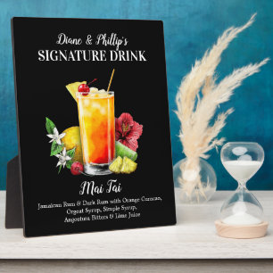 Plaque Photo Enseigne de bar pour cocktail personnalisé Mai Tai