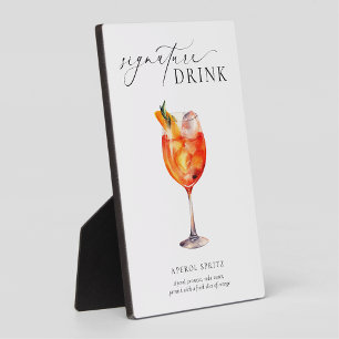 Plaque Photo Enseigne de boisson signature minimaliste moderne