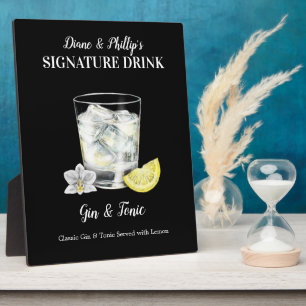 Plaque Photo Enseigne du bar à cocktails signature Gin Tonic