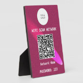 Plaque Photo Enseigne en cuir rose profond lumineux avec Wi-Fi (Côté)