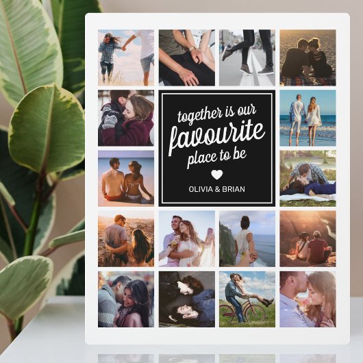 Plaque Photo « Ensemble est notre endroit préféré » Collage de