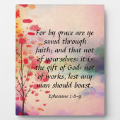 Plaque Photo Éphésiens 2:8-9 (Devant)