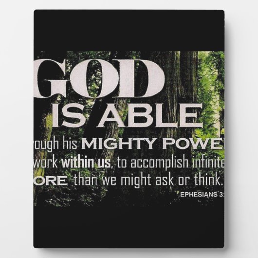 Plaque Photo Éphésiens 3:20 (Devant)