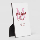 Plaque Photo Équipe de mariée ajoutez le nom monogramme demoise (Côté)