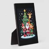 Plaque Photo Équipe de Noël Santa Girafe Elfe Dabbing Assortis (Côté)