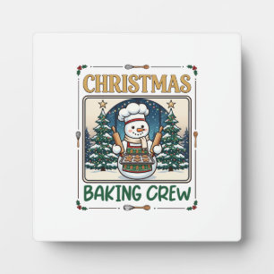Plaque Photo Équipe de pâtisserie de Noël Bonhomme de neige Che