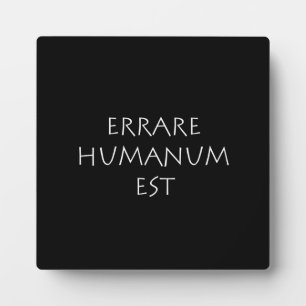Plaque Photo Errare humanum est
