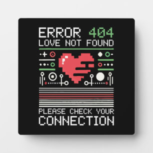 Plaque Photo Erreur 404 Love Not found, Funny Anti-Valentine’s