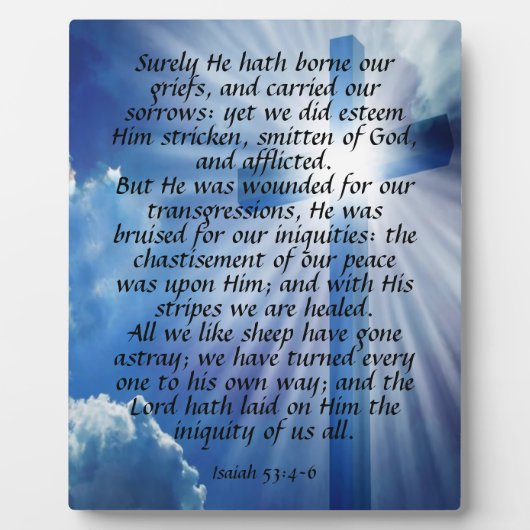 Plaque Photo Ésaïe 53:4-6 (Devant)