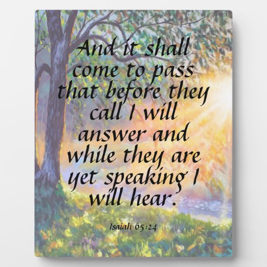 Plaque Photo Ésaïe 65:24 (Devant)