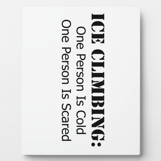 Plaque Photo Escalade de glace - Froid, Peur (Devant)