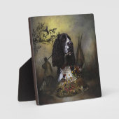 Plaque Photo Espagnol Springer anglais avec faisan (Recto)