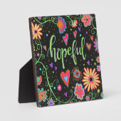 Plaque Photo Espérance tendance moderne Black Floral Inspirivit (Recto)