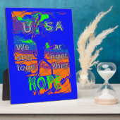 Plaque Photo Espoir psychédélique des Etats-Unis : Art Blue Uni (Côté)