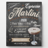 Plaque Photo Espresso Martini Chalkboard Recette (Devant)