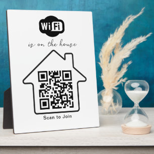 Plaque Photo Est À La Chambre Code QR WiFi minimaliste modern