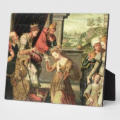 Plaque Photo Esther devant le roi Ahasuerus avec Haman envoyé (Côté)