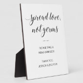 Plaque Photo Étaler L'Amour Pas Les Germes Sanitizer À La Main (Côté)