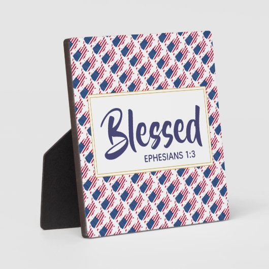 Plaque Photo ÉTATS-UNIS AMÉRIQUE Bénédiction Écriture Chrétienn (Recto)