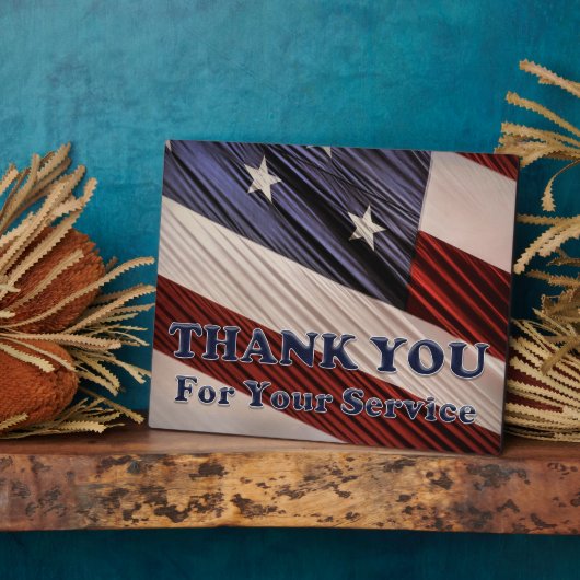 Plaque Photo États-Unis Anciens combattants patriotique drapeau (Côté)