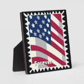 PLAQUE PHOTO ÉTATS-UNIS D'AMÉRIQUE DRAPEAU FOREVER STAMP (Recto)