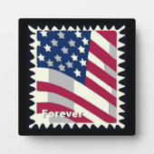 PLAQUE PHOTO ÉTATS-UNIS D'AMÉRIQUE DRAPEAU FOREVER STAMP (Devant)
