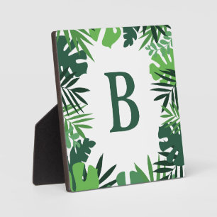 Plaque Photo Été jungle tropicale palme feuilles monogramme
