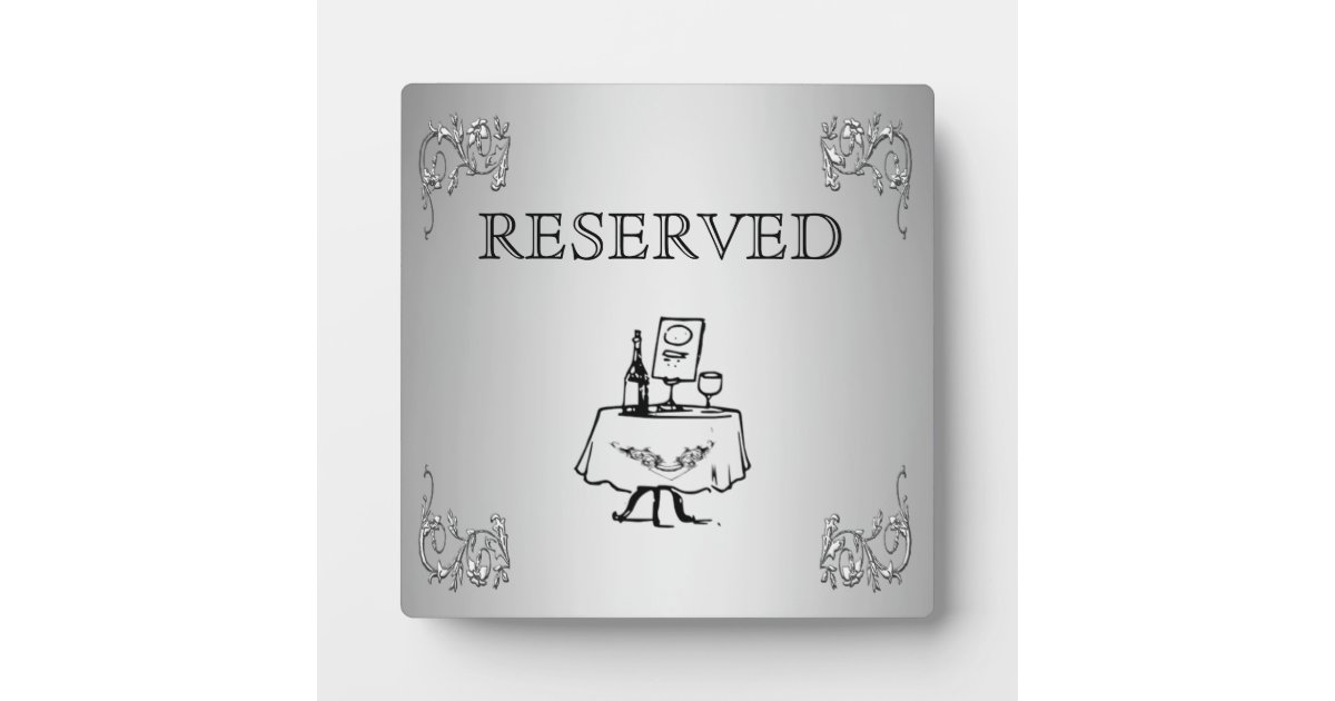 Plaque Photo Étiquette de table réservé | Zazzle.be