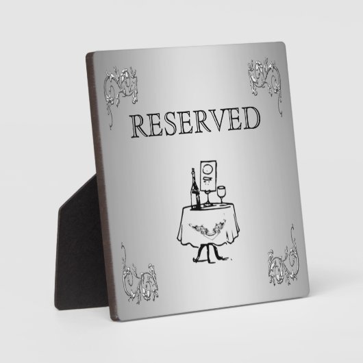 Plaque Photo Étiquette de table réservé (Recto)