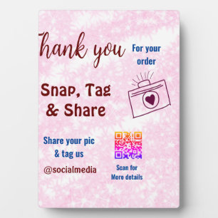 Plaque Photo Étiquette snap partager sur les médias sociaux q r