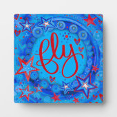Plaque Photo Étoiles Blue Voler Inspirété Encouragement Easel (Devant)