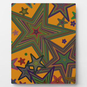 Plaque Photo Étoiles Orange Green Party