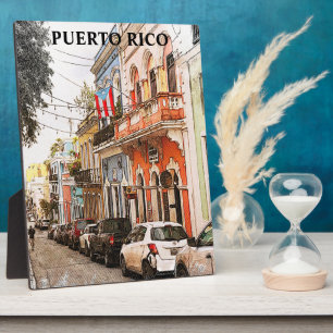 Plaque Photo Étonnant Vintage voyage Porto Rico