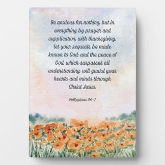 Plaque Photo Être anxieux pour rien Bible Verse Artwork 5x7