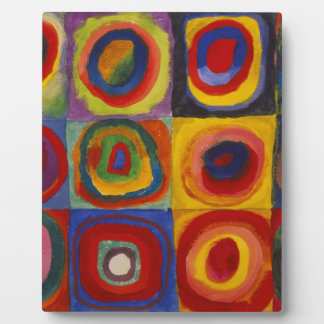 Plaque Photo Étude de couleur des cercles Carré par Kandinsky