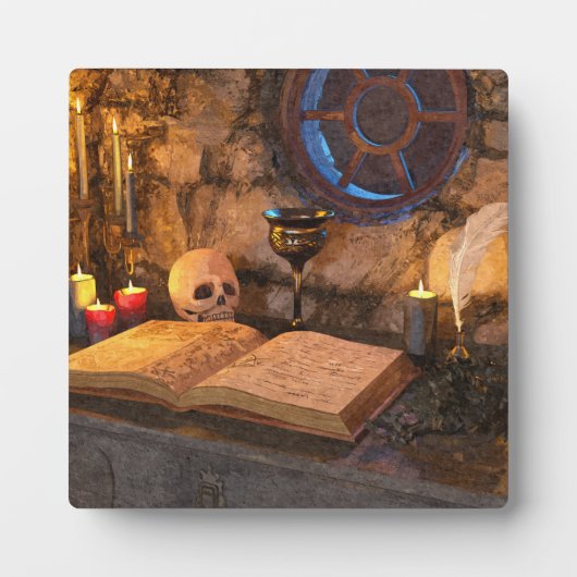 Plaque Photo Étude de sorcier de fantasy médiéval (Devant)