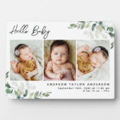 Plaque Photo Eucalyptus 3 Photo Bébé Naissance Statistiques Kee (Devant)