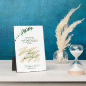 Plaque Photo Eucalyptus, Emerald et Gold Audio Guestbook (Côté)