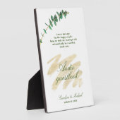 Plaque Photo Eucalyptus, Emerald et Gold Audio Guestbook (Côté)