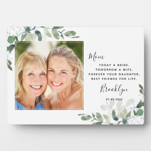 Plaque Photo Eucalyptus mère de la mariée Keepsaké (Devant)