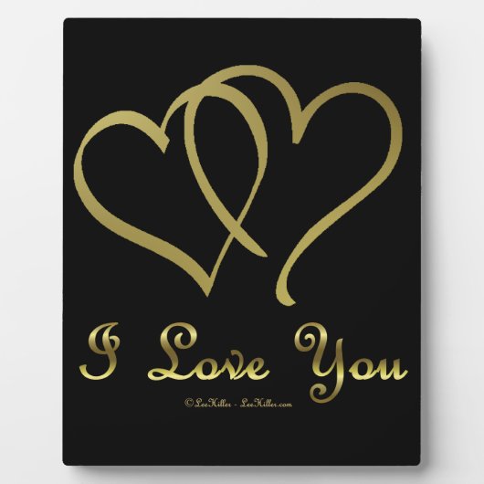 Plaque Photo Eventré Gold Hearts i Love You (Devant)