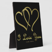 Plaque Photo Eventré Gold Hearts i Love You (Côté)