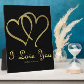 Plaque Photo Eventré Gold Hearts i Love You (Côté)