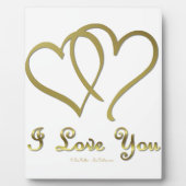 Plaque Photo Eventré Gold Hearts i Love You (Devant)