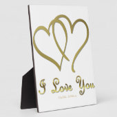 Plaque Photo Eventré Gold Hearts i Love You (Côté)